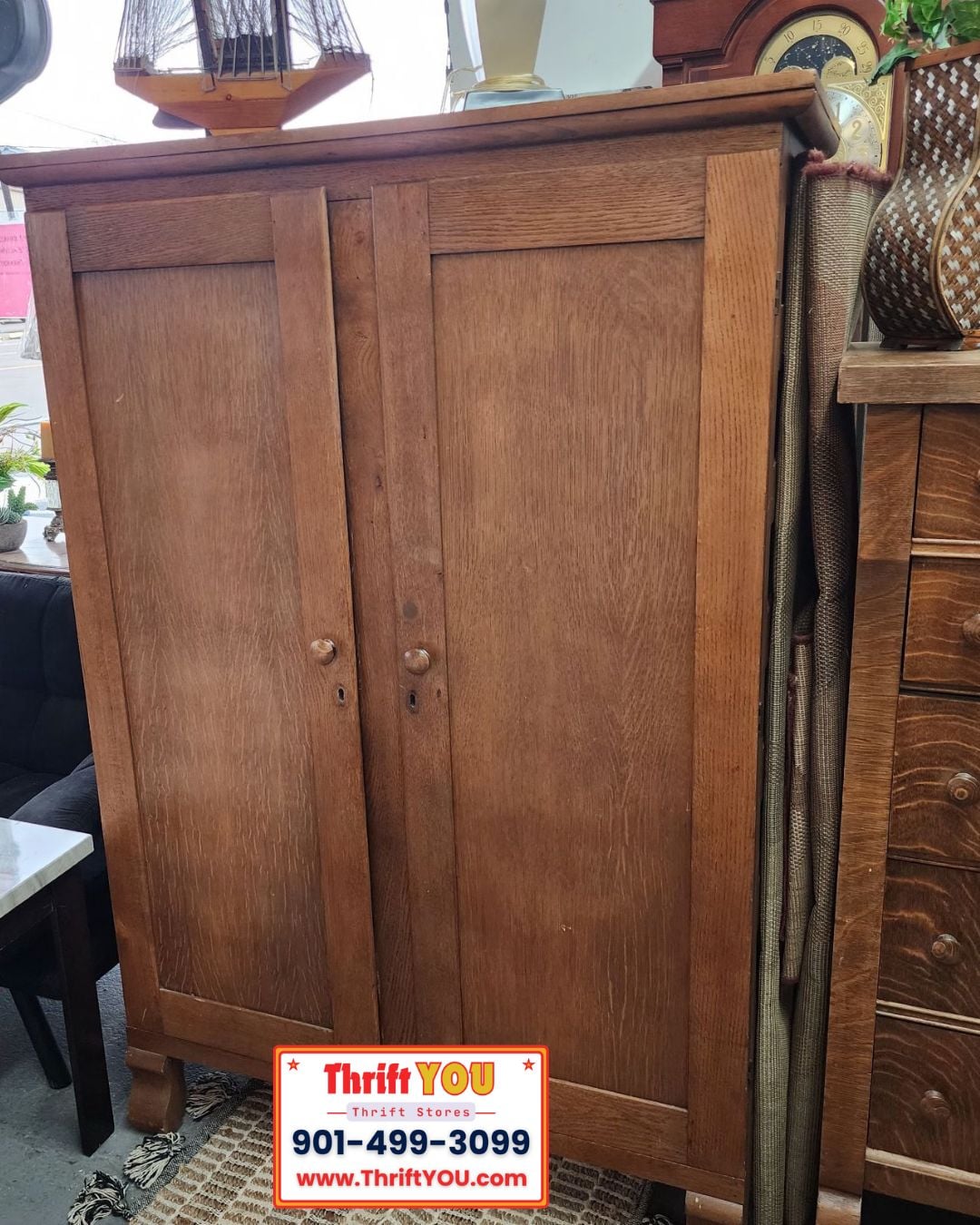 Antique Solid Wood Armoire – Covington TN