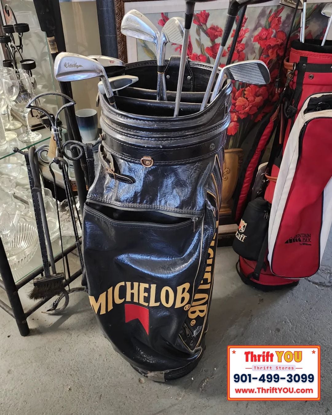 Vintage Michelob Golf Bag with Clubs – Covington TN